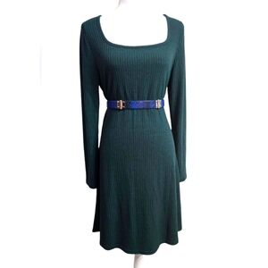 Old Navy Elegant Green Ribbed Dress